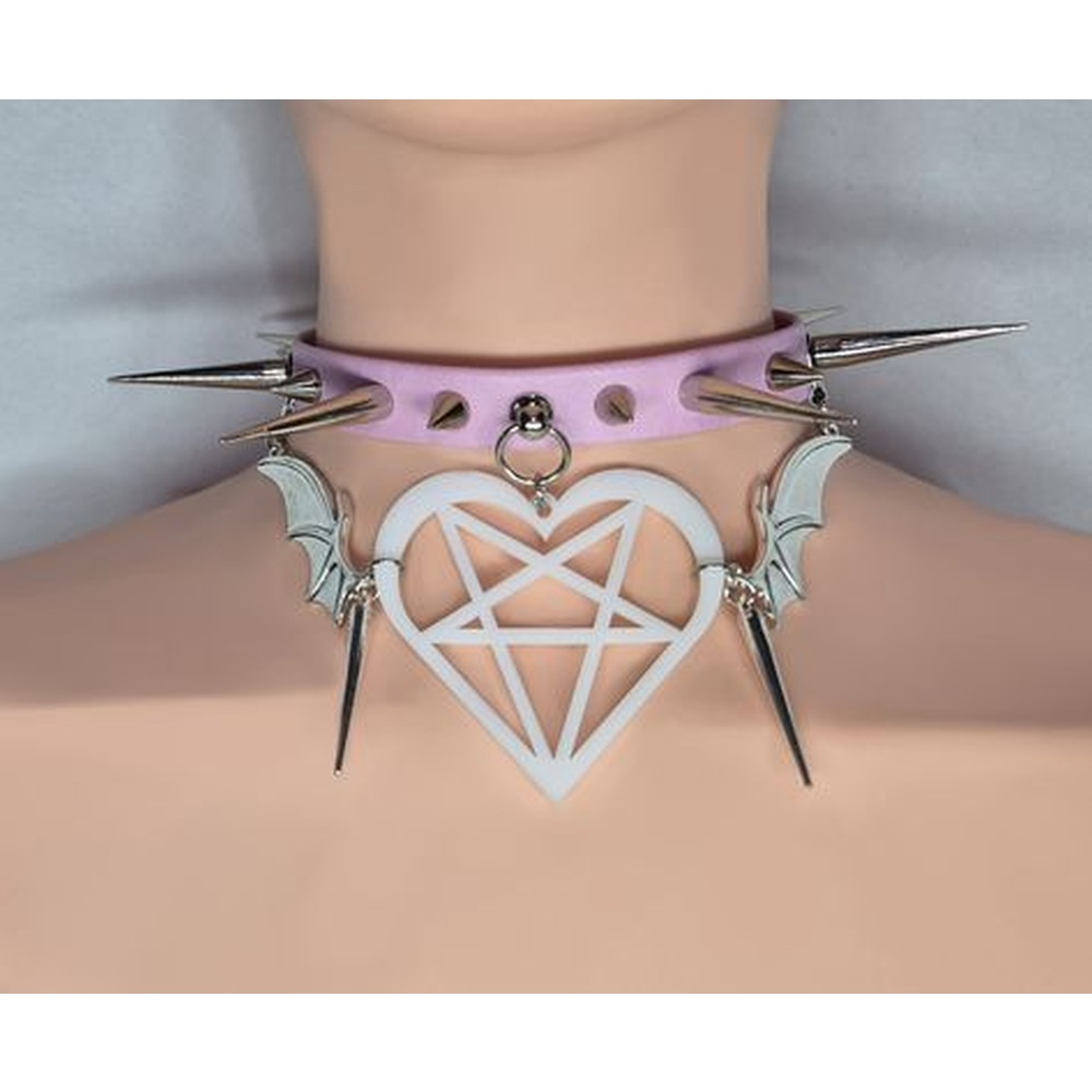 NekoGirl Collars - Hexed in pink handmade foulard - Rose
